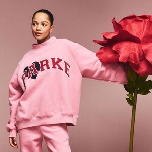 PARKE Jean Heart Varsity Mockneck - Blush